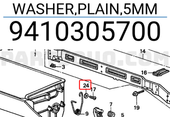 Honda 9410305700 WASHER,PLAIN,5MM