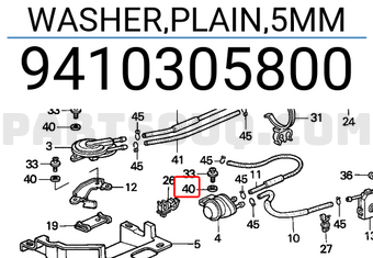 Honda 9410305800 WASHER,PLAIN,5MM