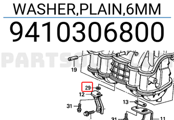 Honda 9410306800 WASHER,PLAIN,6MM