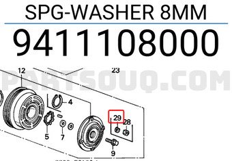 Honda 9411108000 SPG-WASHER 8MM