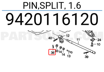 Honda 9420116120 PIN,SPLIT, 1.6