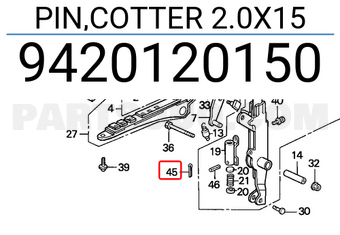 Honda 9420120150 PIN,COTTER 2.0X15
