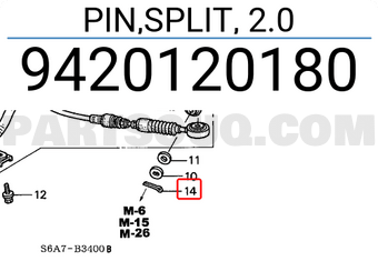 Honda 9420120180 PIN,SPLIT, 2.0
