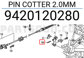 Honda 9420120280 PIN COTTER 2.0MM