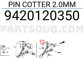 Honda 9420120350 PIN COTTER 2.0MM