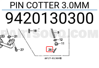 Honda 9420130300 PIN COTTER 3.0MM