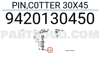 Honda 9420130450 PIN,C0TTER 30X45