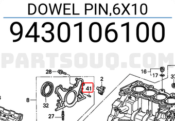 Honda 9430106100 DOWEL PIN,6X10