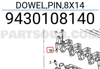 Honda 9430108140 DOWEL,PIN,8X14
