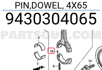 Honda 9430304065 PIN,DOWEL, 4X65