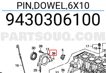 Honda 9430306100 PIN,DOWEL,6X10