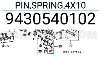 Honda 9430540102 PIN,SPRING,4X10
