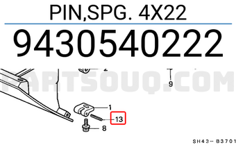 Honda 9430540222 PIN,SPG. 4X22