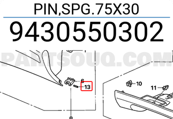 Honda 9430550302 PIN,SPG.75X30