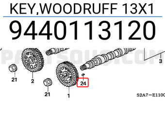 Honda 9440113120 KEY,WOODRUFF 13X1
