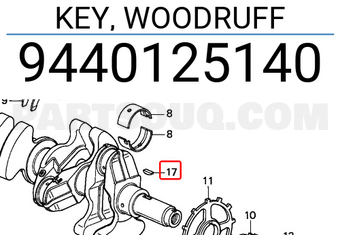 Honda 9440125140 KEY, WOODRUFF