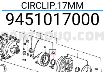 Honda 9451017000 CIRCLIP,17MM