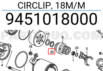 Honda 9451018000 CIRCLIP, 18M/M