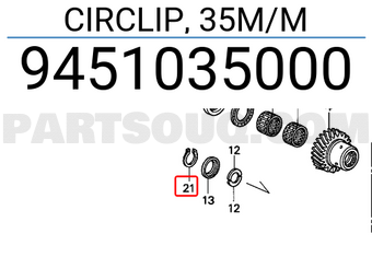 Honda 9451035000 CIRCLIP, 35M/M