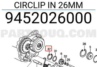 Honda 9452026000 CIRCLIP IN 26MM