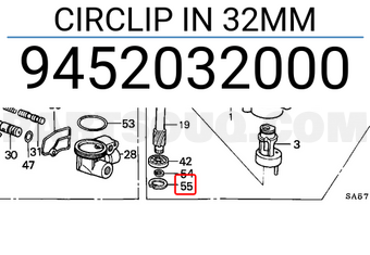 Honda 9452032000 CIRCLIP IN 32MM