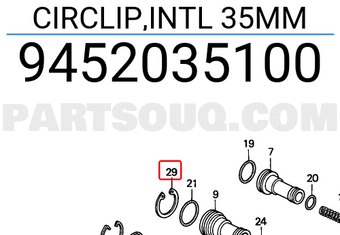 Honda 9452035100 CIRCLIP,INTL 35MM