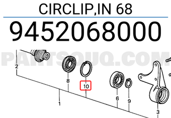 Honda 9452068000 CIRCLIP,IN 68