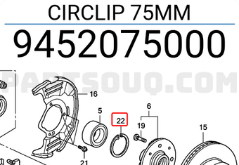 Honda 9452075000 CIRCLIP 75MM