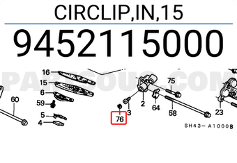 Honda 9452115000 CIRCLIP,IN,15