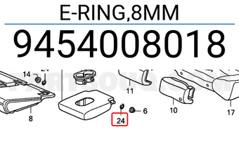Honda 9454008018 E-RING,8MM
