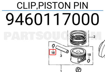 Honda 9460117000 CLIP,PISTON PIN