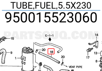 Honda 950015523060 TUBE,FUEL,5.5X230