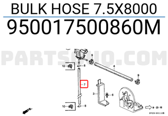 Honda 950017500860M BULK HOSE 7.5X8000