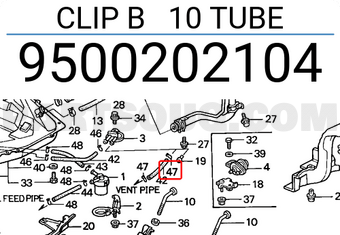 Honda 9500202104 CLIP B 10 TUBE