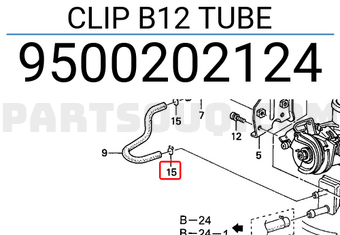 Honda 9500202124 CLIP B12 TUBE