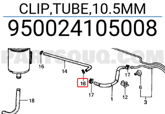 Honda 950024105008 CLIP,TUBE,10.5MM