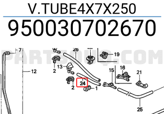 Honda 950030702670 V.TUBE4X7X250