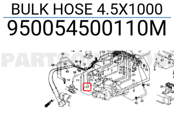 Honda 950054500110M BULK HOSE 4.5X1000