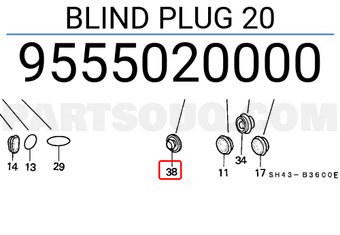 Honda 9555020000 BLIND PLUG 20