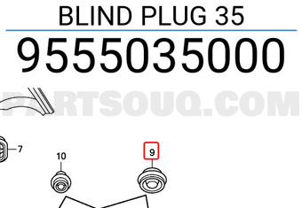 Honda 9555035000 BLIND PLUG 35