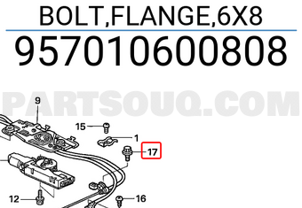 Honda 957010600808 BOLT,FLANGE,6X8