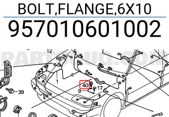 Honda 957010601002 BOLT,FLANGE,6X10