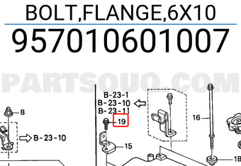 Honda 957010601007 BOLT,FLANGE,6X10