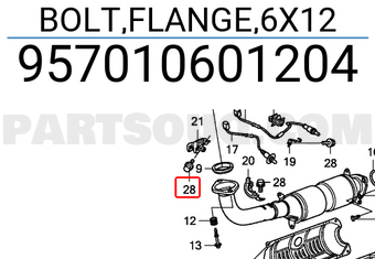 Honda 957010601204 BOLT,FLANGE,6X12