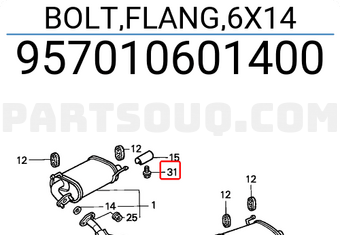 Honda 957010601400 BOLT,FLANG,6X14