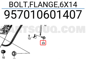 Honda 957010601407 BOLT,FLANGE,6X14