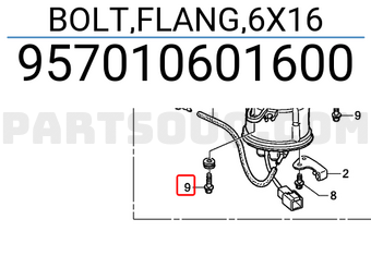 Honda 957010601600 BOLT,FLANG,6X16