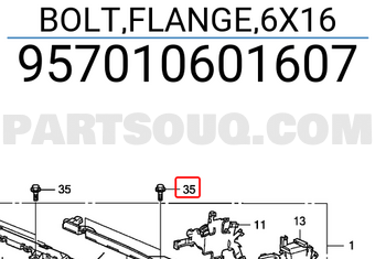 Honda 957010601607 BOLT,FLANGE,6X16