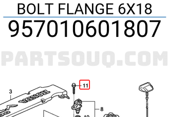 Honda 957010601807 BOLT FLANGE 6X18