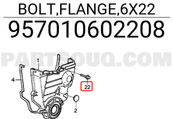 Honda 957010602208 BOLT,FLANGE,6X22